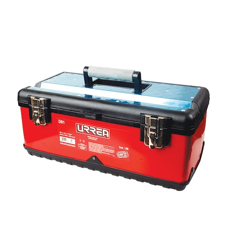 Urrea Tool Box, Steel, Black, 20 in W x 11 in D x 8-1/2 in H D61